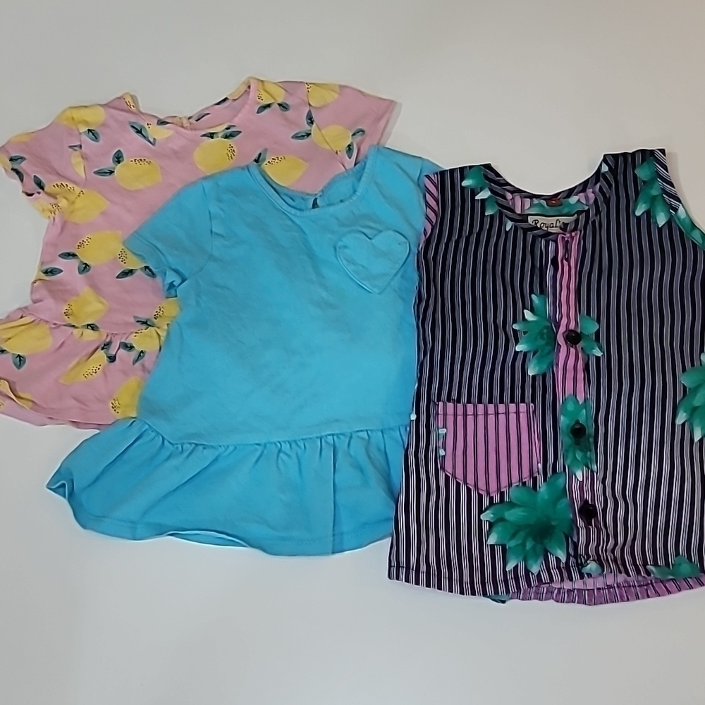 5/$30 GEORGE Peplum T Shirt Heart + Printed Tank Button Up